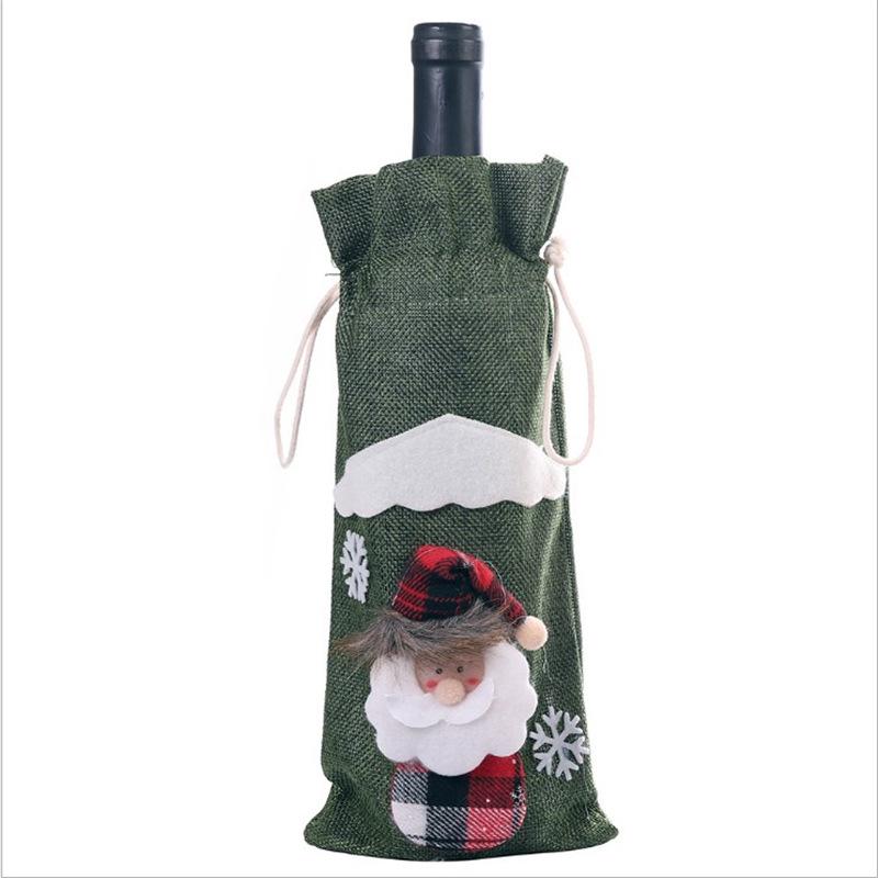 Christmas Home Decor Christmas Wine Bottle Set Wine Champagne Bottle Bag Table Dress Up