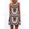 European and American Hot-selling New Digital Printing Round Neck Big Pendulum Loose Off-the-shoulder Medium and Long Vest Sleeveless Dress