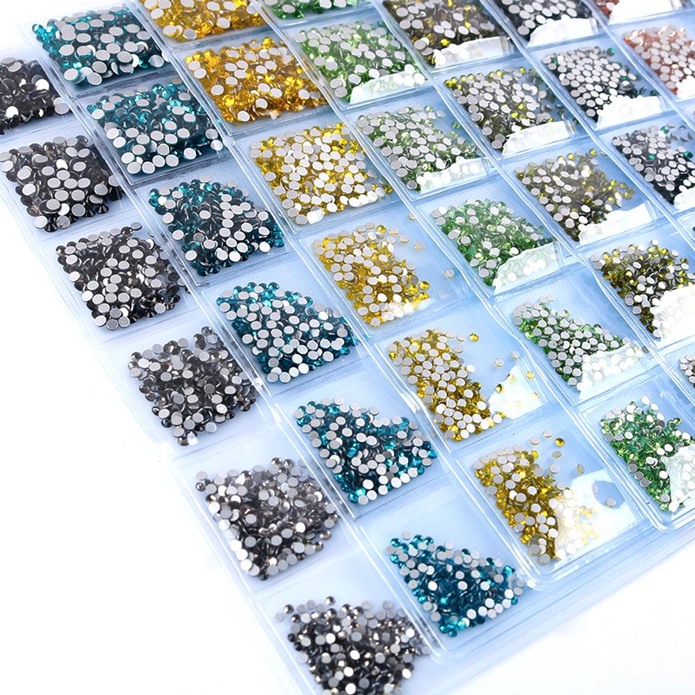 Flat Bottom Rhinestone Nail Drill Diy Nail Mobile Phone Case Sticker Drill, Jewelry Accessories, Bag Size Mixed Nail Drill