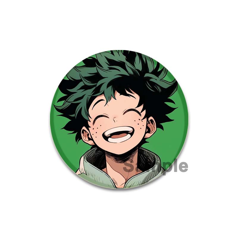 32/44/58mm Anime Figure Izuku Midoriya Round Brooch Clothing Lapel Pin Souvenir Soft Button Pins My Hero Academia Badge