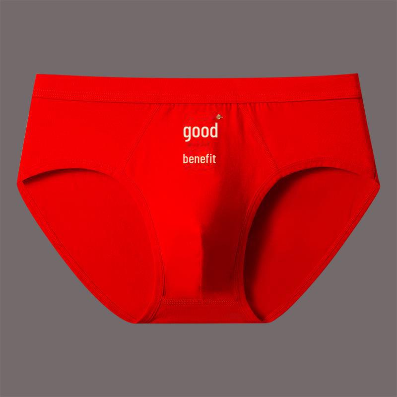 "2025 Men's Bright Red Zodiac Wedding Underwear Gift Box for Middle-Aged & Elderly Fathers"