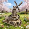 Windmill 3D Wooden Puzzle Miniature Kit DO-IT-YOURSELF Imaginative Present Home Decor Household Item Unique Present
