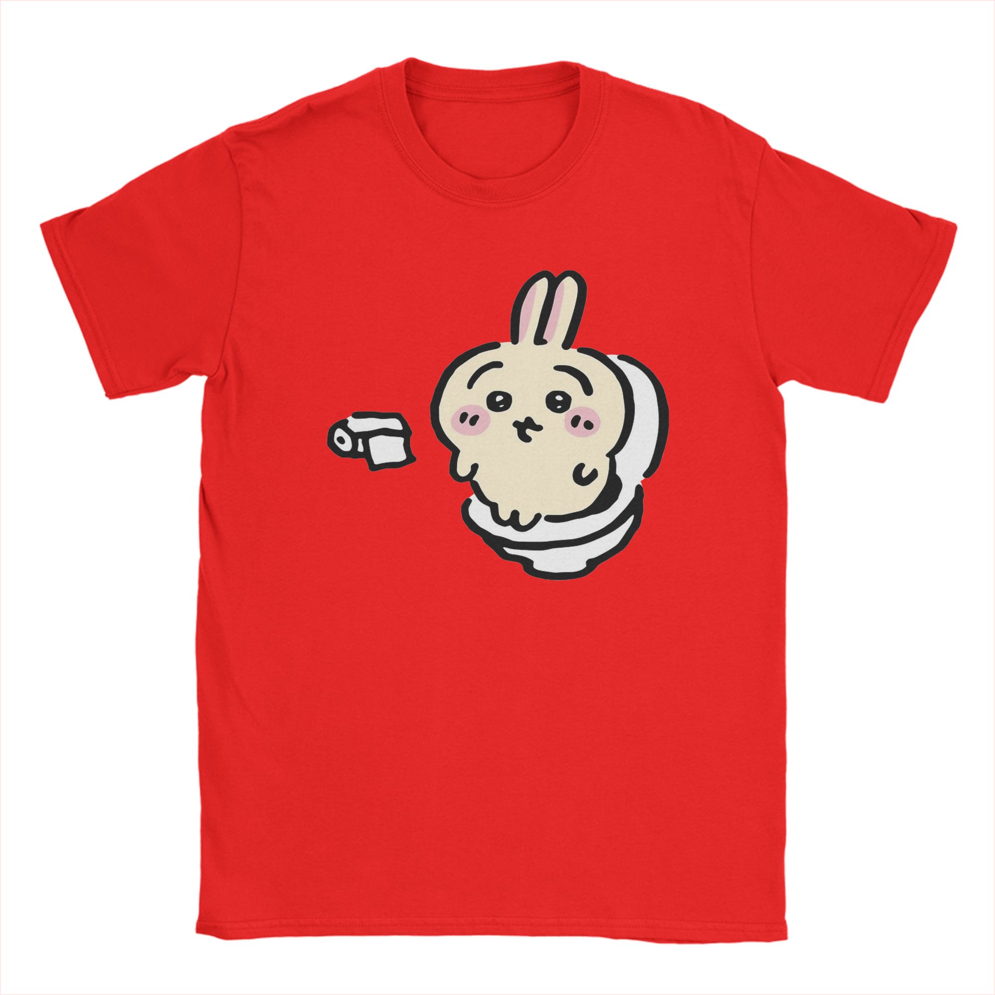 

Men Usagi on the Toilet Potty Chiikawas Hachiware Poop Meme T Shirt 100 Cotton Clothes Round Neck Tee Shirt Gift Idea TShirts M