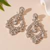 Super flash diamond-set flower water drop silver needle earrings personality exaggerated temperament ins earrings