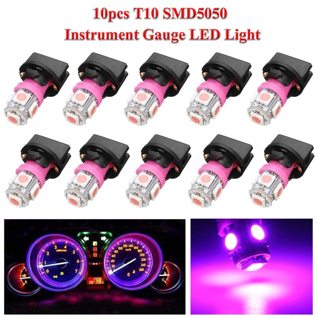 Instrument LED Bulbs Kit Light Purple T10 194 10Pcs