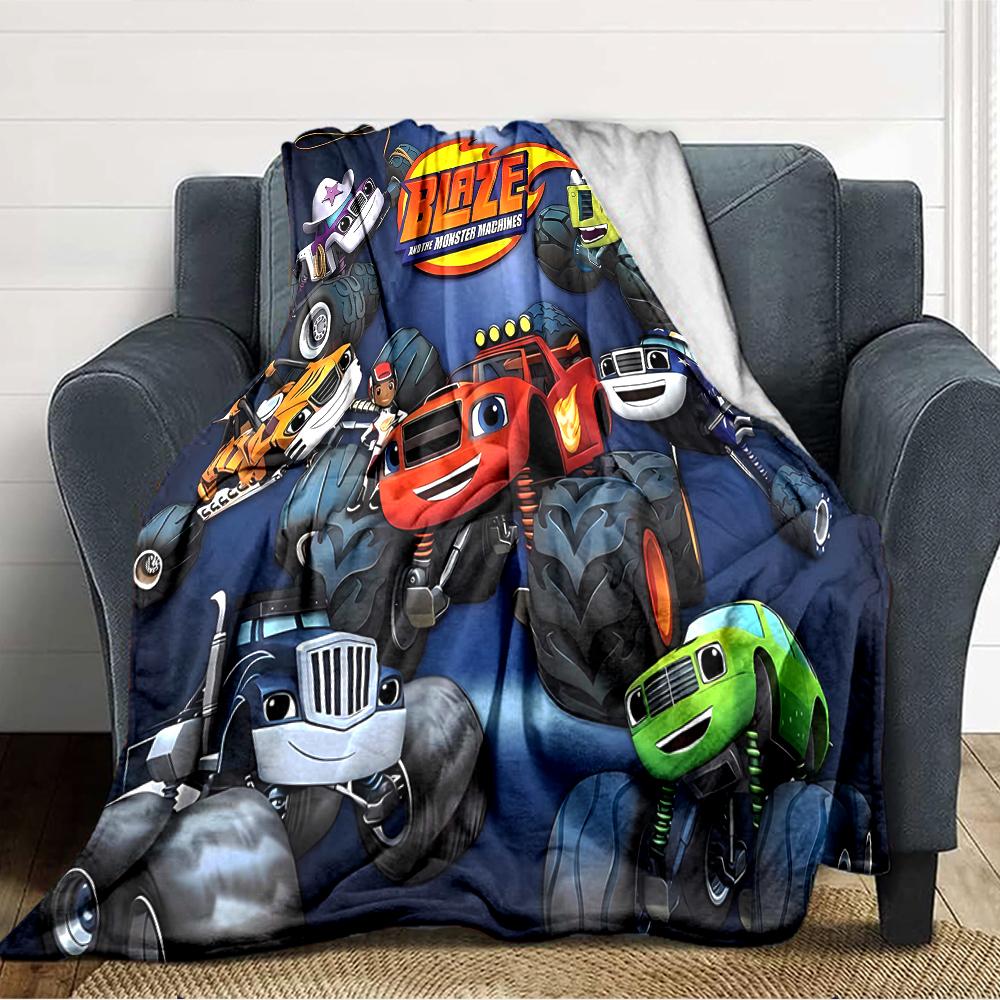 1pc Blaze and the Monster Machines (3) Blanket, Gift, for Men and Women, Soft Blanket, Good for Sofa Bed Couch Travel, Lightweight Flannel Blanket