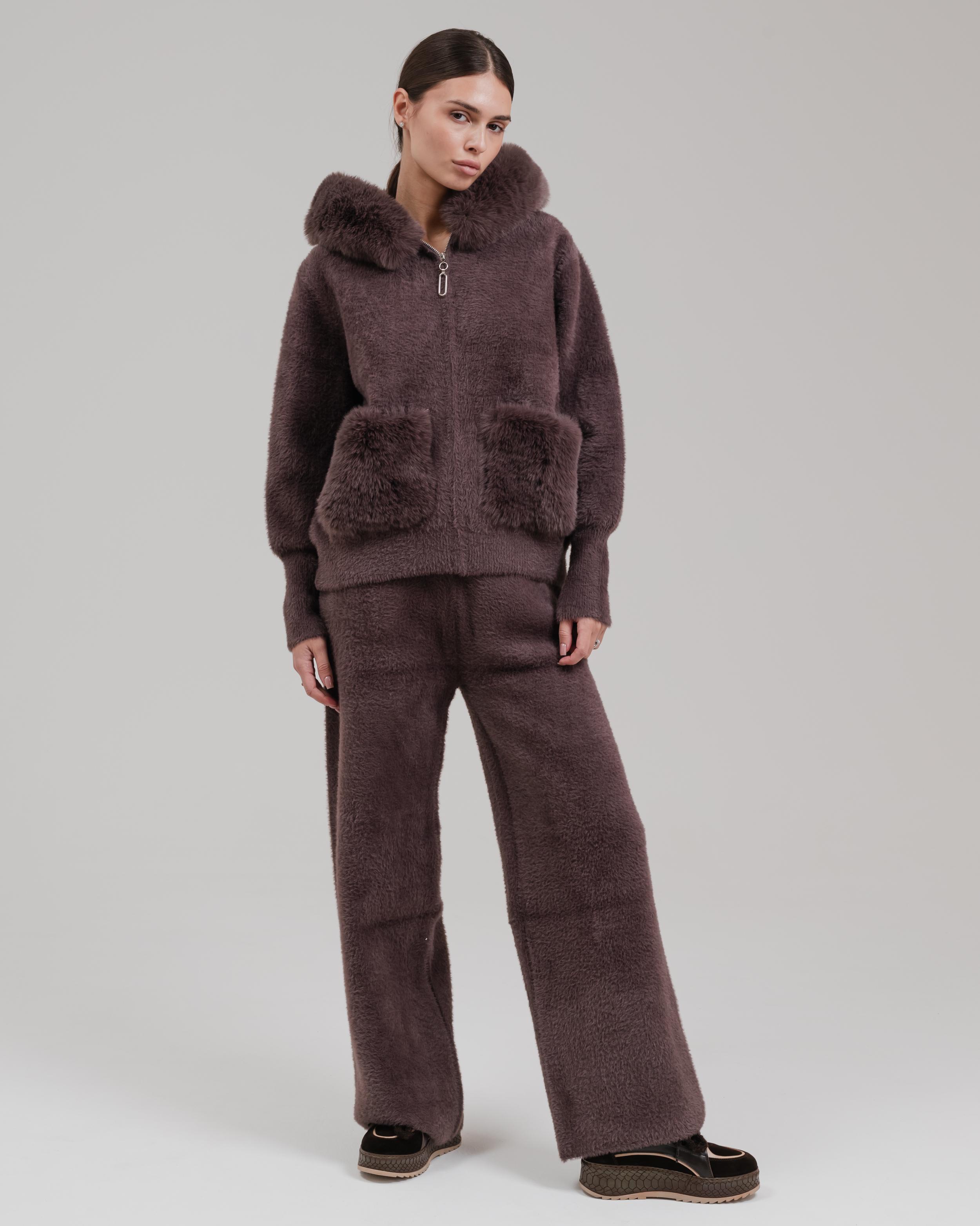 

Winter cashmere suit LIA 190312 cappuccino (jacket, pants) 1 кавовий