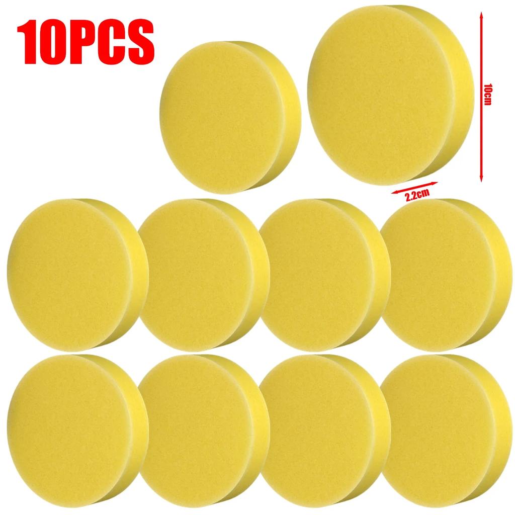 Car Waxing Sponge Round Car Waxing Polish High Density Sponge Blocks Auto Body Tire Cleaning Sponge Universal Car Cleaning Tools