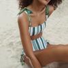 Bikini z wysokim stanem seksowne bikini zestaw w paski strój kąpielowy dla kobiet damski strój kąpielowy bandeau strój kąpielowy kostiumy kąpielowe SexyBiquini