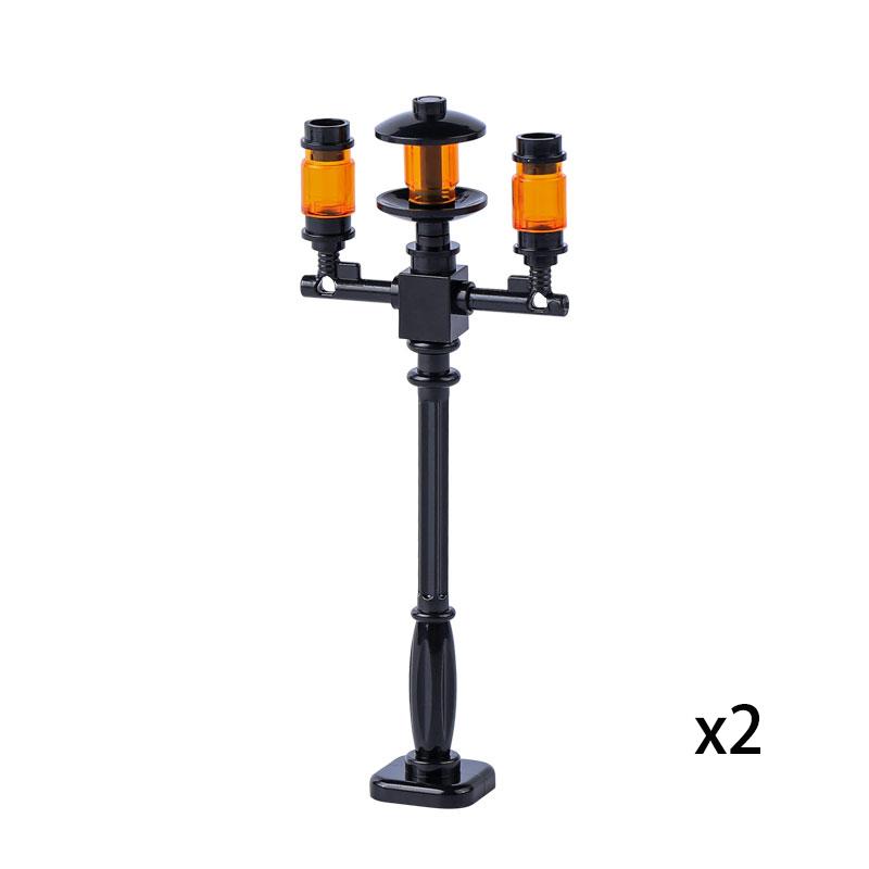 MOC Bricks Toys Model Compatible MOC Parts Bricks City Street Lamp Building Block Lamp with Halloween Bat Lamp