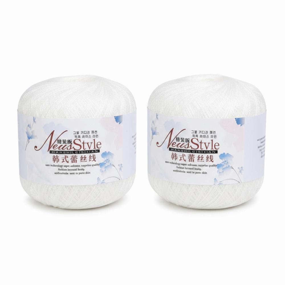 2pcs Cotton Material Crochet Yarn Light Thin Line Lace Line Cotton For Hand Embroidery