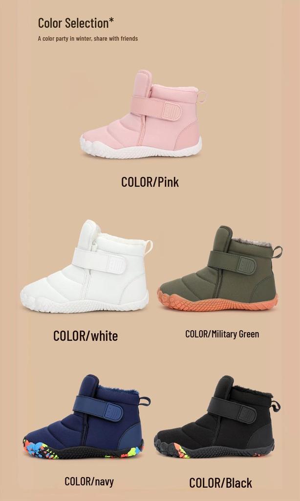 Kinder Winter Schneestiefel High-Top mit Fleece-Futter und rutschfester Sohle für Jungen und Mädchen