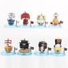 8 Stück/Set Anime One Piece Thousand Sunny Piratenschiff Going Merry Boot GK Modell Sammlung Mode Dekor Spielzeug Geburtstagsgeschenke