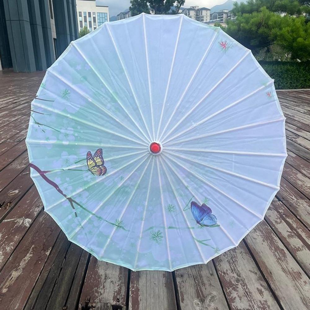 Silk Cloth Umbrella Fan 56cm Cosplay Hanfu Oil Paper Umbrella Dance Performance