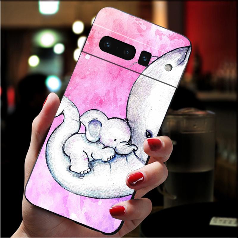 Cute Cartoon Baby Elephant Phone Case For Google Pixel 8 7 Pro 7A 7 6A 6 Pro Pixel 8A 4A 3A 4 XL Pixel 5 6 4 3 3A XL
