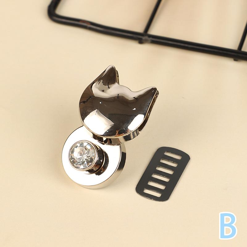 1Pc Cute Zinc Alloy Cat Shape Turn Lock Bag Twist Lock Closure Clasp Diy Leather Craft Handbag Shoulder Bag Purse Hardware