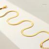 [Stjarna] Gold Snake Chain S925 Silver Necklace, 3mm Wide, 45cm, Women's Chain, Flat, Wide, Weight 7g 04G