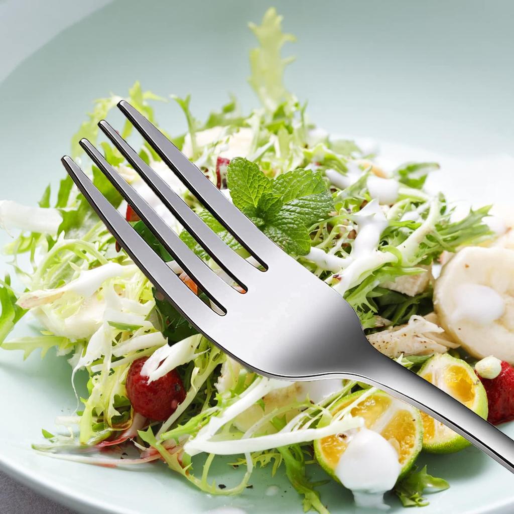 Forks,Salad Forks,Set of 6 Top Food Grade Stainless Steel Forks Silverware Set, Flatware Forks,Cutlery Forks,6.5 Inches, Mirror Polished & Dishwasher