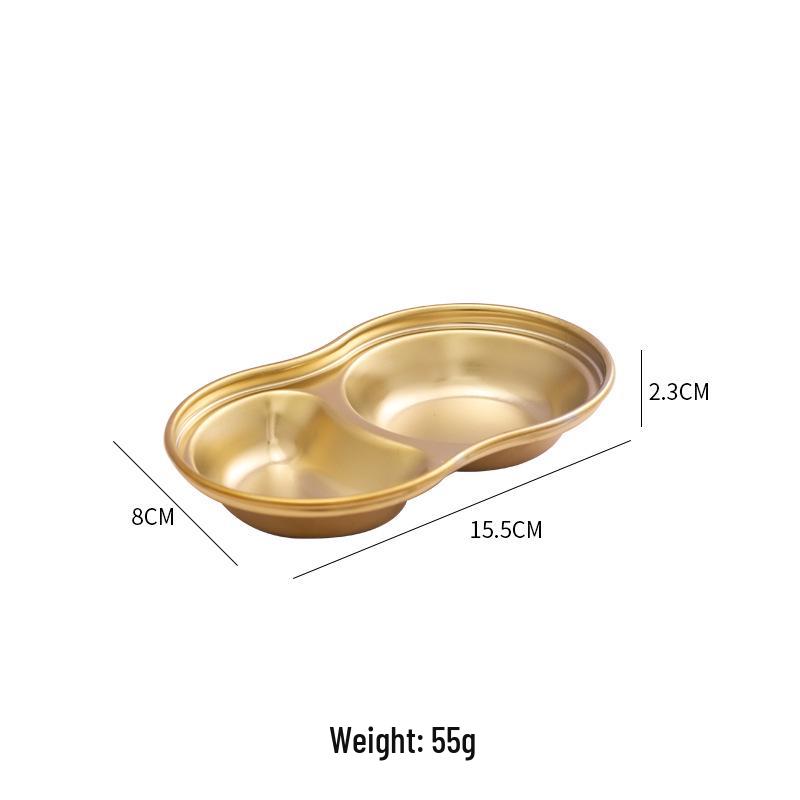 Korean Style 304 Stainless Steel Dipping & Seasoning Dish - Two or Three Compartments