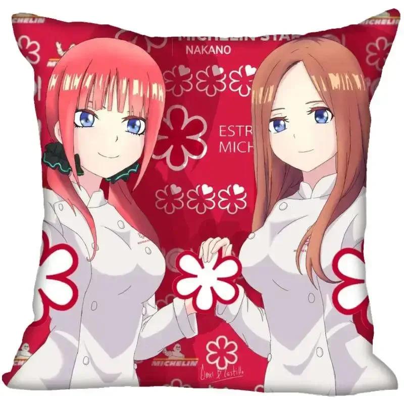 Anime Girl Nino Nakano Pillow Case High Quality Satin Fabric Pillowcase Decorative Pillow Cover Wedding Decorative
