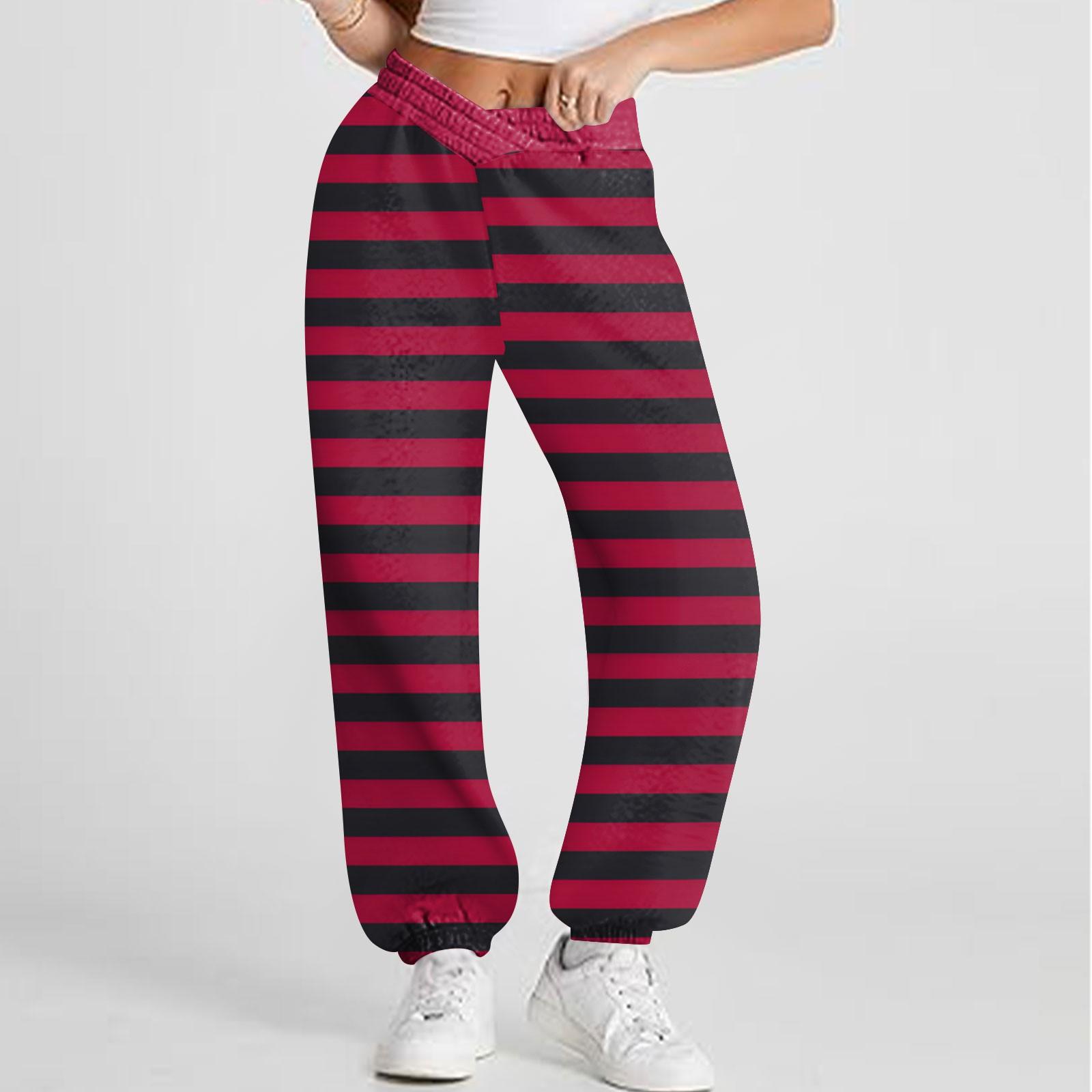 

Женские повседневные модные спортивные штаны с принтом, спортивные штаны, брюки, эластичные брюки с завязками на талии XL винный