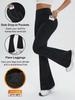 Damen Schlag-Yogahose mit Seitentaschen - Hohe Elastizität, Lässig, Perfekt für Sport, Tägliche Bewegung & Draußen
