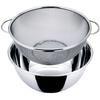 Tsubame-Sanjo Deep Bowl and Colander Set, Standard, 26cm Outer Diameter, 18-8 Stainless Steel, Made In Japan