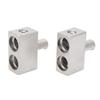 2pcs Dual 1/0 Gauge to 1/0 Gauge Amplifier Input Reducer Nickel Plated Aluminum Alloy High Power for Car Audio