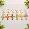 Rhinestone Cross Charm Keychain & Pendant - Vintage Style