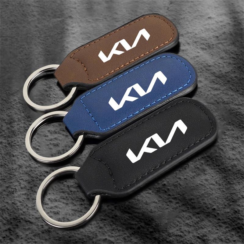 ISFR5 Leather Car Keychain Keyring Anti-Loss Key Holder Gift For Kia KN Sportage Morning Ceed Picanto Rio ProCeed Niro Accessories