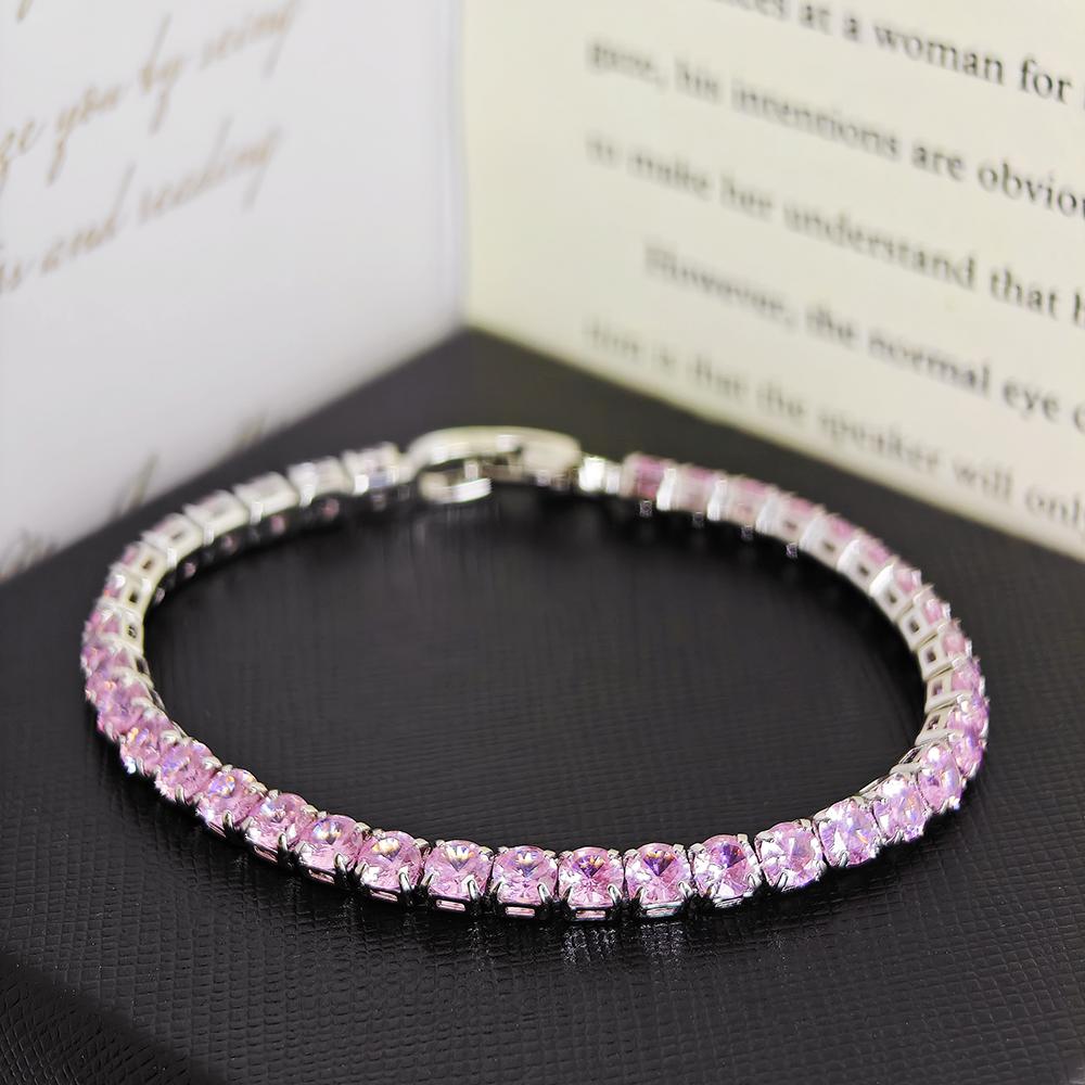 2026 Nuovo Arrivo Lusso Rotondo Colore Rosa su Mano Bracciale Bangle per Donne Regalo Anniversario Gioielli S5787