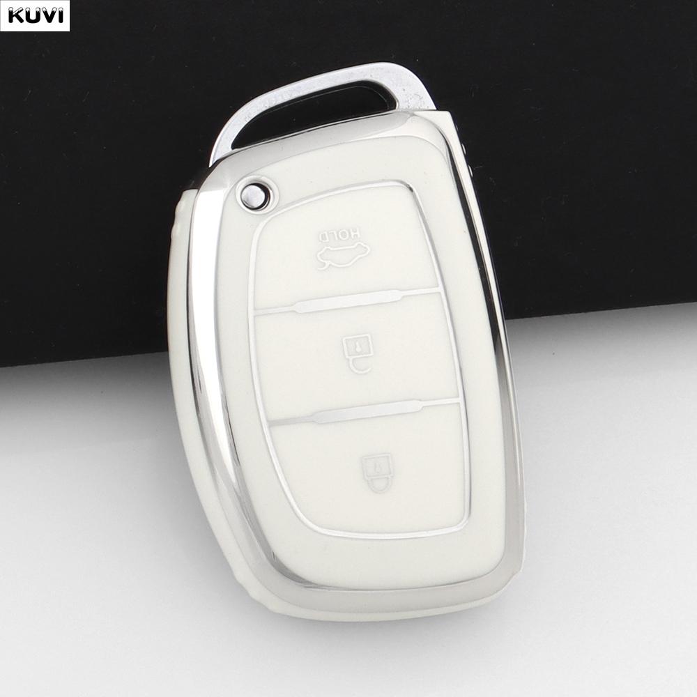 EEJQ9 Hot TPU Car Smart Key Case Cover For Hyundai Tucson Santa Fe Rena Sonata Elantra Creta Ix35 Ix45 I10 I30 I40 Keychain Holder Fob