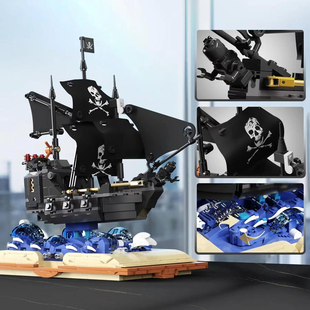 Pirates Ship Black Pearl Model 919PCS Building Block with Swing Function Model Set Creative Collection Toy for Movie Fans Kids