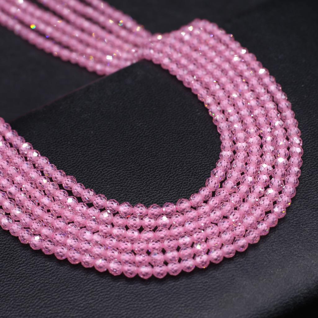 Natural Stone Faceted Beads Zircon Small Beads 4 MM Charms For Jewelry Making DIY Necklace Bracelet Earrings Accessory