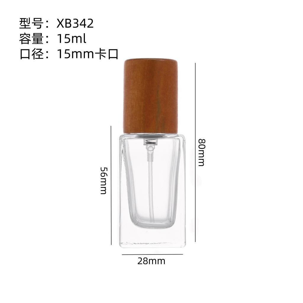 15ml Transparent Glass Perfume Bottle, Empty Spray Atomizer with 15mm Neck, Portable Travel Refillable Sample Container