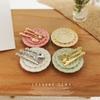 Miniature Dollhouse DIY Model Cake Set: Alloy Plate, Knife, Fork & Spoon Props