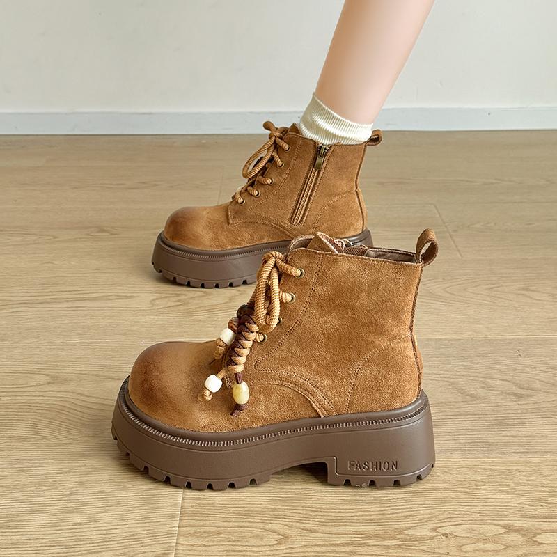 

Мода 2025 Новые Ботильоны на Платформе Женские Дизайнерские Ботинки на Шнуровке Спортивная Обувь Зимние Новые Модные Брендовые Женские Ботинки Обувь для Ходьбы 35