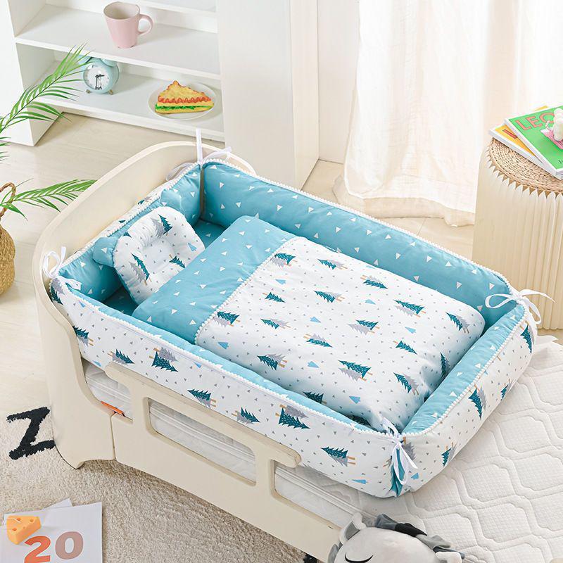 Foldable Portable Baby Crib: Anti-Pressure, Anti-Startle Pure Cotton Sleeping Bed
