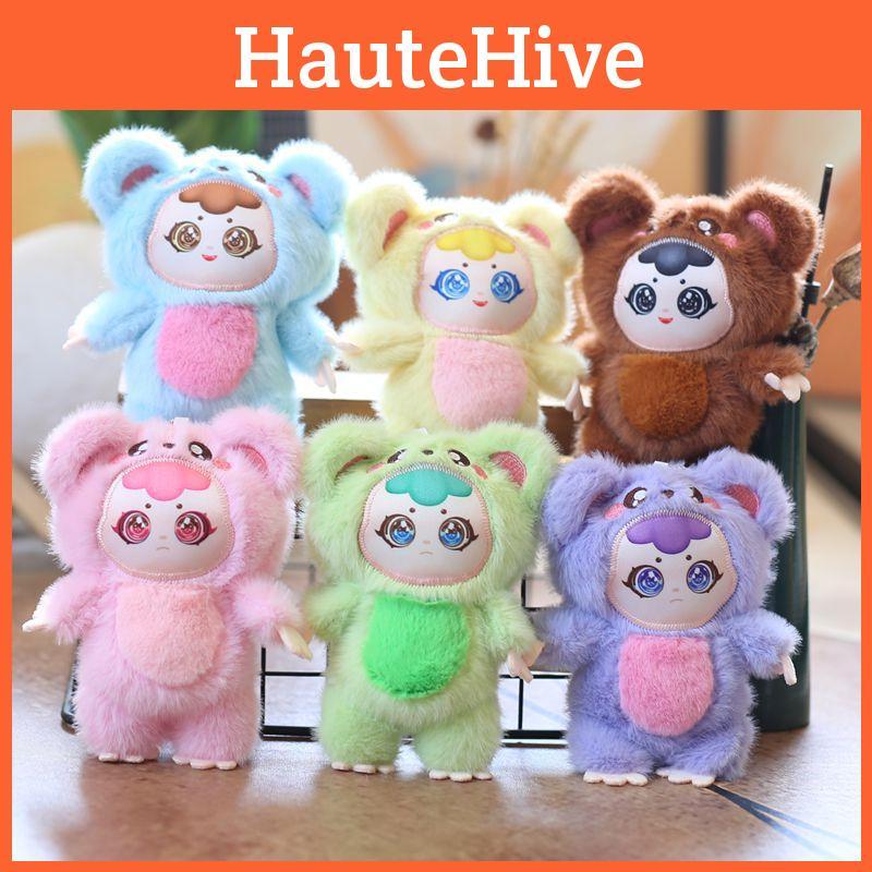 Plush Baby Three Doll Pendant Pp Cotton Super Soft Keychain Backpack Decoration