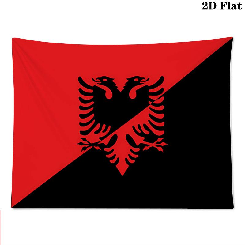 Republic of Albania Wall Tapestry Aesthetic Wall Hanging Printed Fabric Blanket Decorative Tapestries for Bedroom Living Room Home Decor