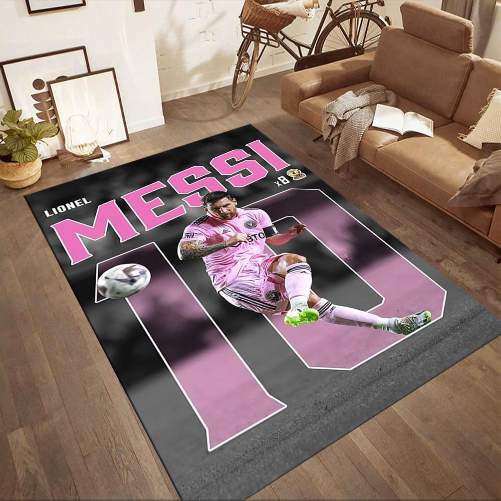Messi's Iconic Number 10 Square Rugs Are a Great Choice for Living Rooms, Bedrooms, Home Décor, and As Gifts.