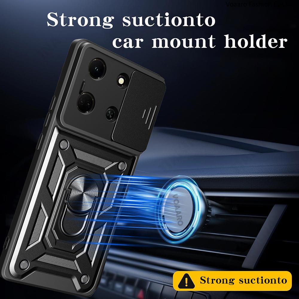 Slide Lens  Armor Funda for Infinix Note 30 5G Case Magnetic Ring Stand Holder Cover for Infinix Note 30 Pro Zero 30 40 5G Case