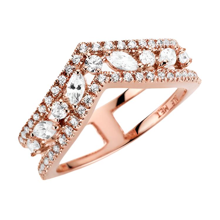 Pandora Shining Zirconia Double Crossbone Ring Women ring 189095C01 48