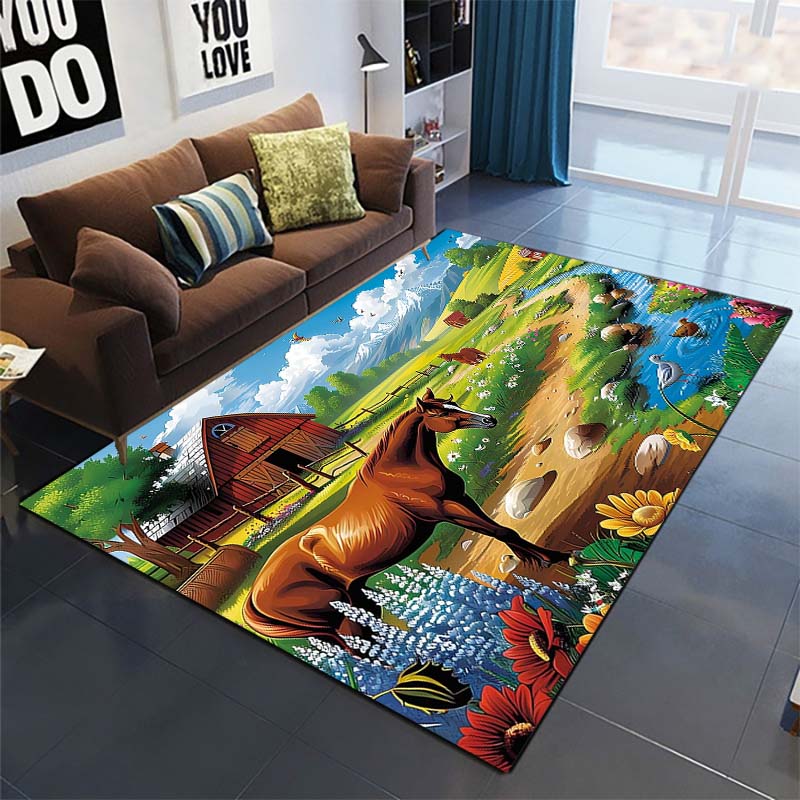 Retro Scooter Grandma Area Rug, Fun Decor Floor Mat