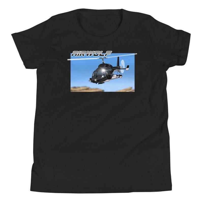 80s retro vintage Airwolf TV show Youth Short Sleeve T-Shirt 130