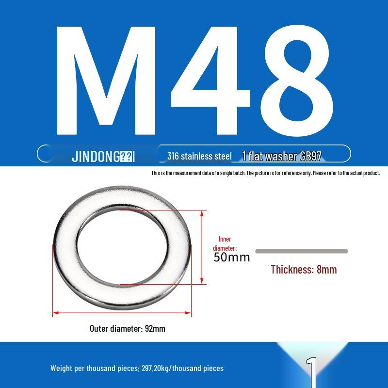 Stainless Steel 304/201/316 Oversized Thick Flat Washer Gasket Screw Washer GB97/GB96