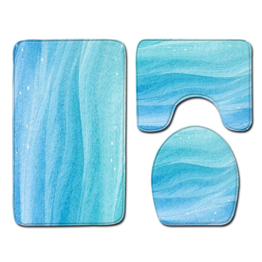 

Gradual Change Pattern Toilet Floor Mat Three-Piece Bathroom Three-Piece Carpet Door Mat Three-piece set 45 * 75cm