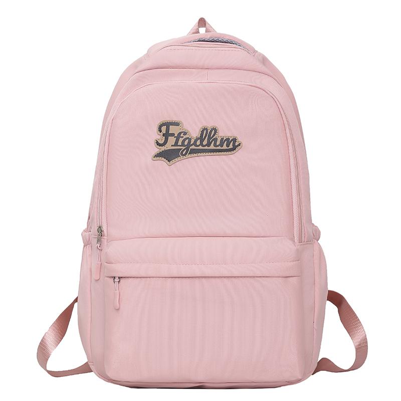 Weiblicher Rucksack mit großer Kapazität, einfarbig, Brief, Schüler, Schulranzen, männlicher Outdoor-Rucksack