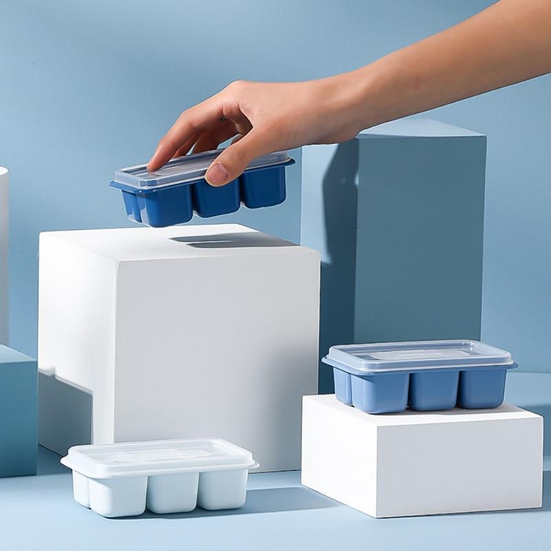 3 ks DIY Rychlomraznička na ledové kostky Domácí lednice Malá mřížka Forma na ledové kostky Sada s víkem Domácí tácky na led