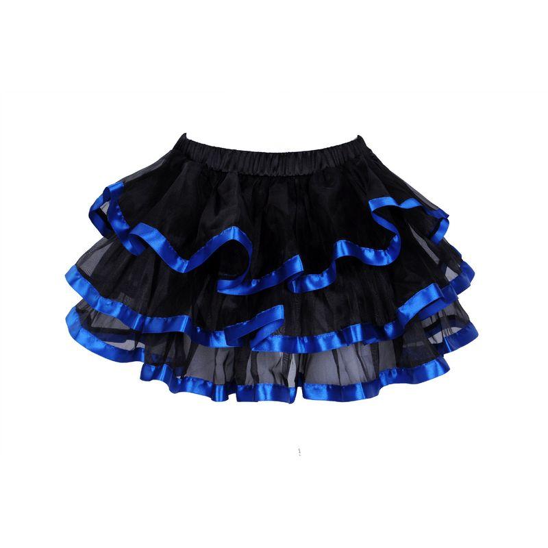 

Foreign Trade Cross-Border Hot-Selling European and American Women s Versatile Black Mesh Puffy Mini Skirt Cosplay Outfit Short Skirt. Blue XL